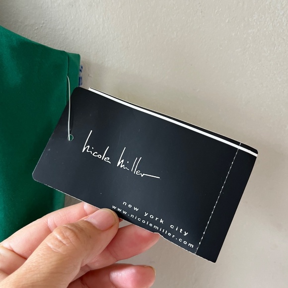 Nicole Miller Sz 8 Silk Tank Midi Lined Cocktail Dress Back Zip Emerald Green - Picture 4 of 10